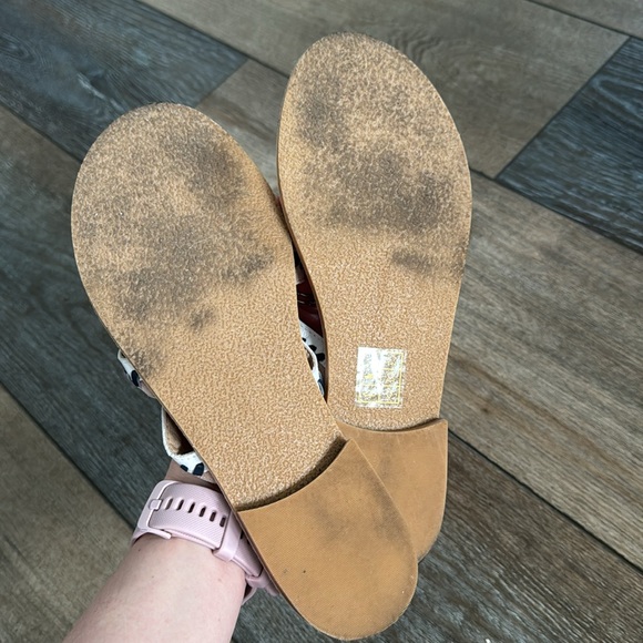 Jack Rogers Amelia Sandals White Tan Navy Peach Pink Women’s 8M Three Strap Flat - Picture 8 of 10